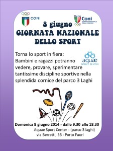 Giornata Nazionale dello Sport 8 Giugno 2014